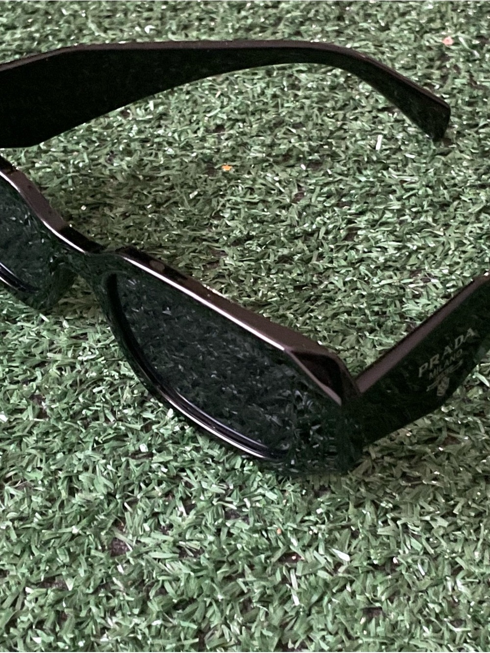 Prada Black Rectangular Sunglasses - Picture 3 of 4